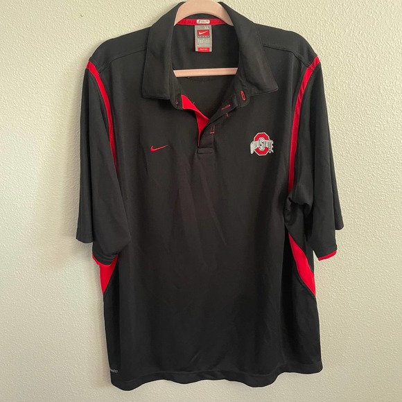 Nike Other - nike team dry fit osu ohio state university black embroidered polo size XL